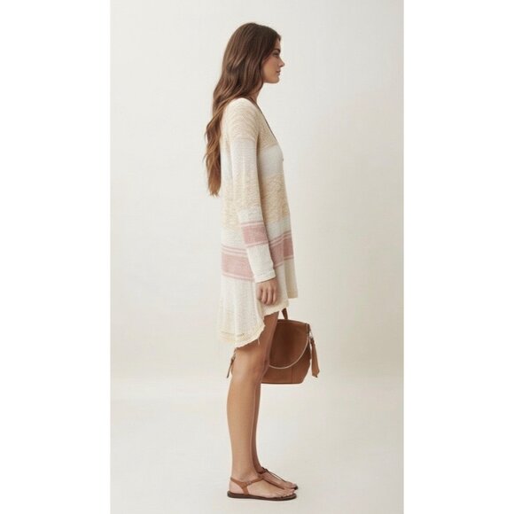 Free People Striped Distressed Knit Mini Dress | Coastal Grandmother Grunge Boho - Picture 13 of 16